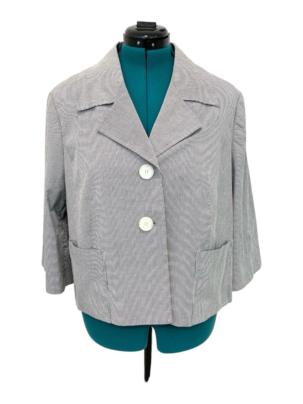 Speigel Light Gray Cropped Button-Front Women's Jacket 18